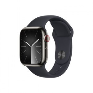 Apple Series 9 (GPS + Cellular) Inteligentny zegarek 4G Stal nierdzewna Midnight 41 mm Odbiornik Apple Pay GPS/GLONASS/Galileo/B